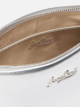 Aline Shoulder Bag in silver laminated leather