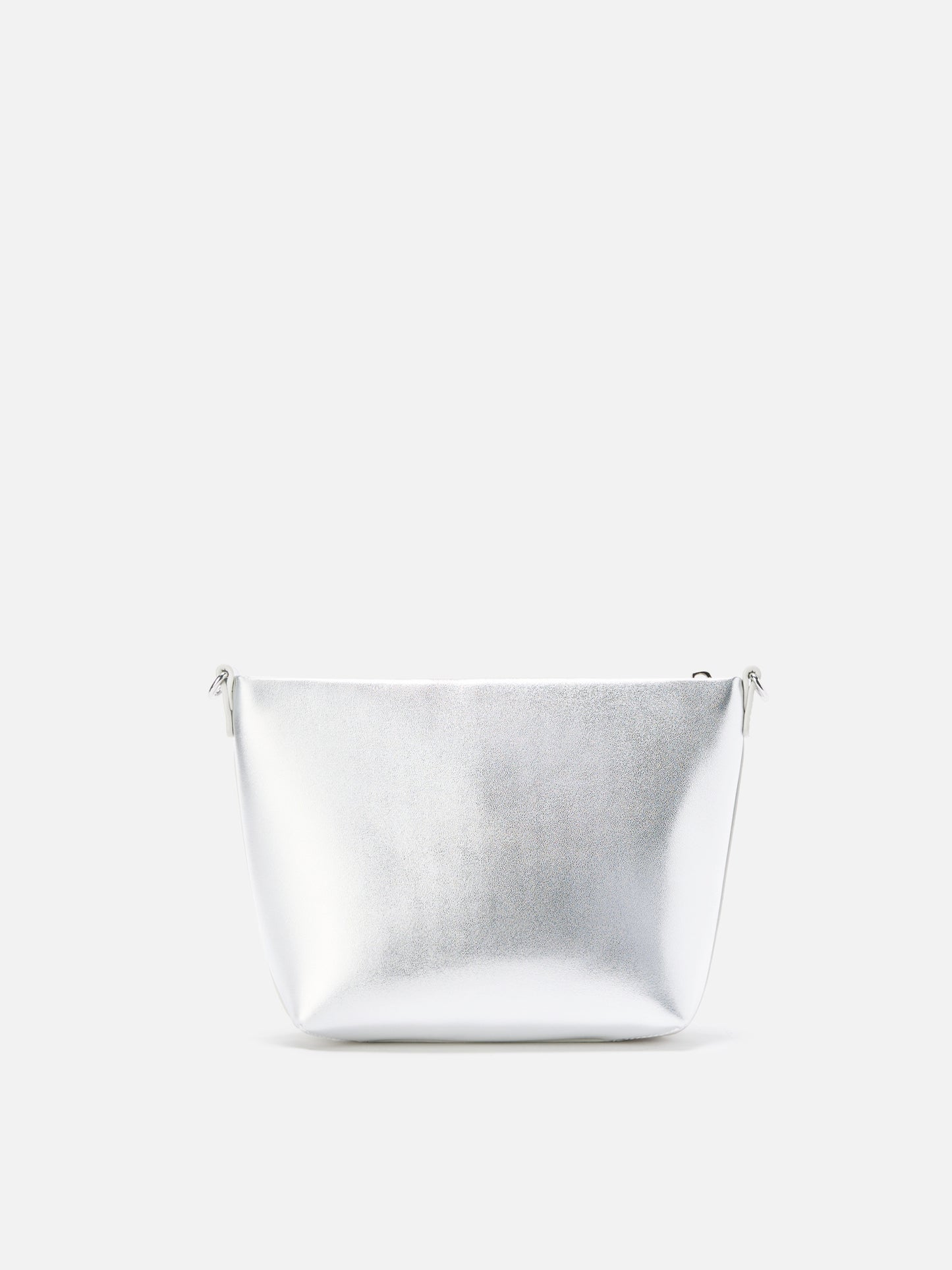 Aline Shoulder Bag in silver laminated leather