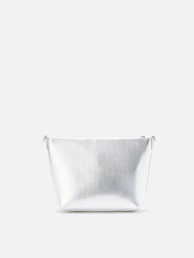 Aline Shoulder Bag in silver laminated leather