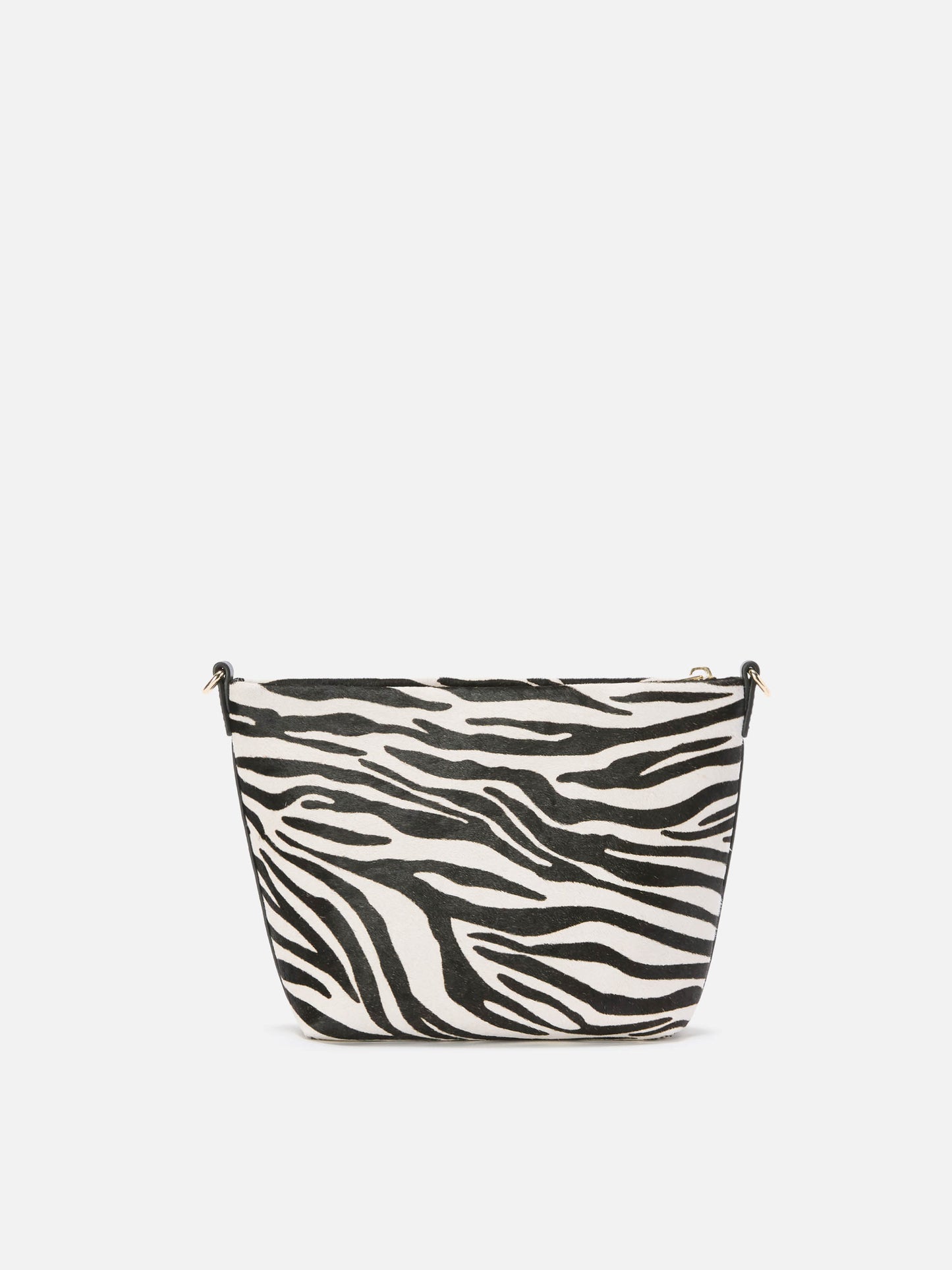 Aline Shoulder Bag in brushed leather and zebra-print calf hair