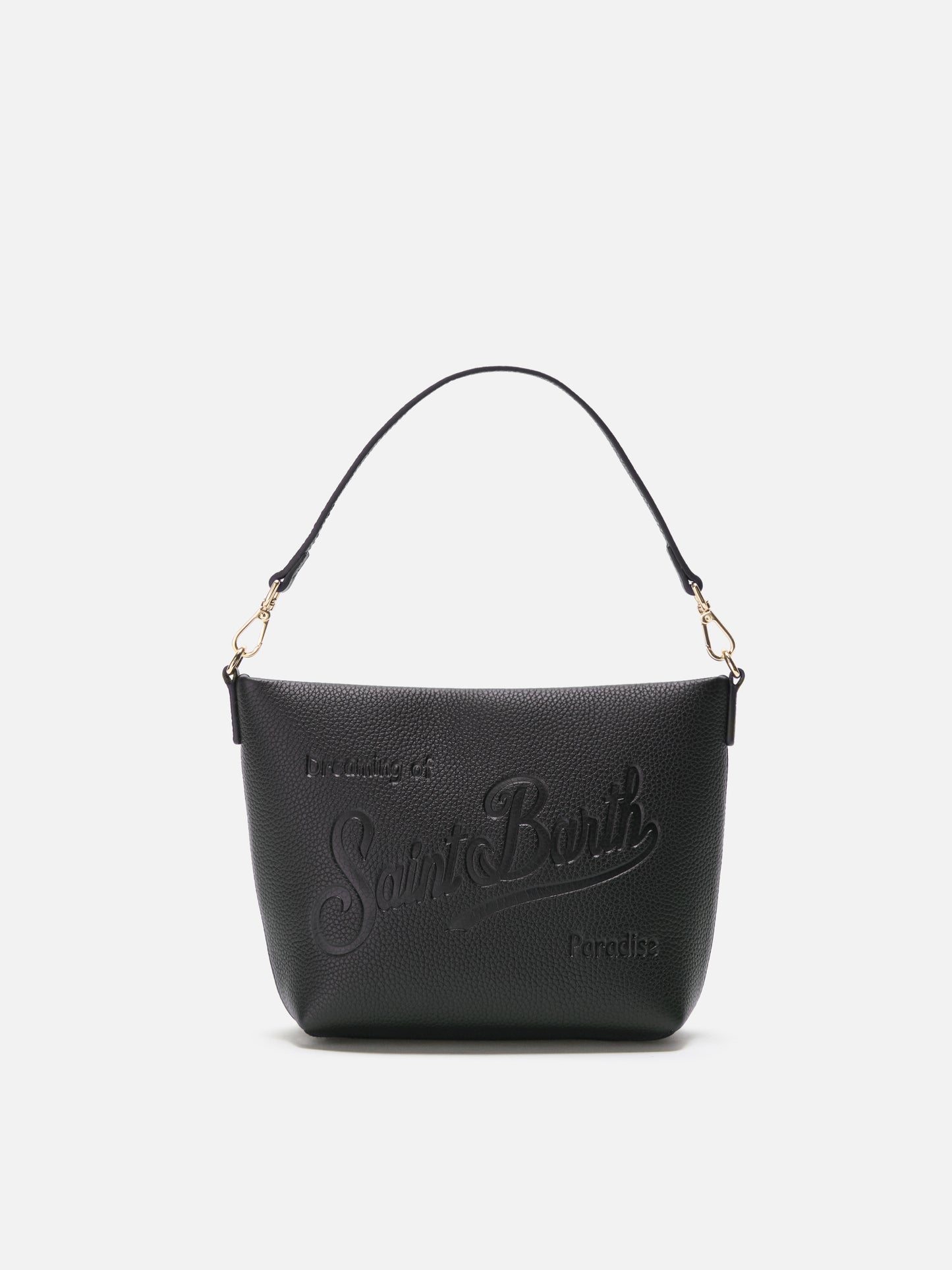 Aline Shoulder Bag in hammered black leather