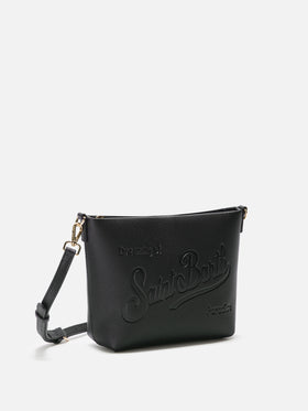 Aline Shoulder Bag in hammered black leather