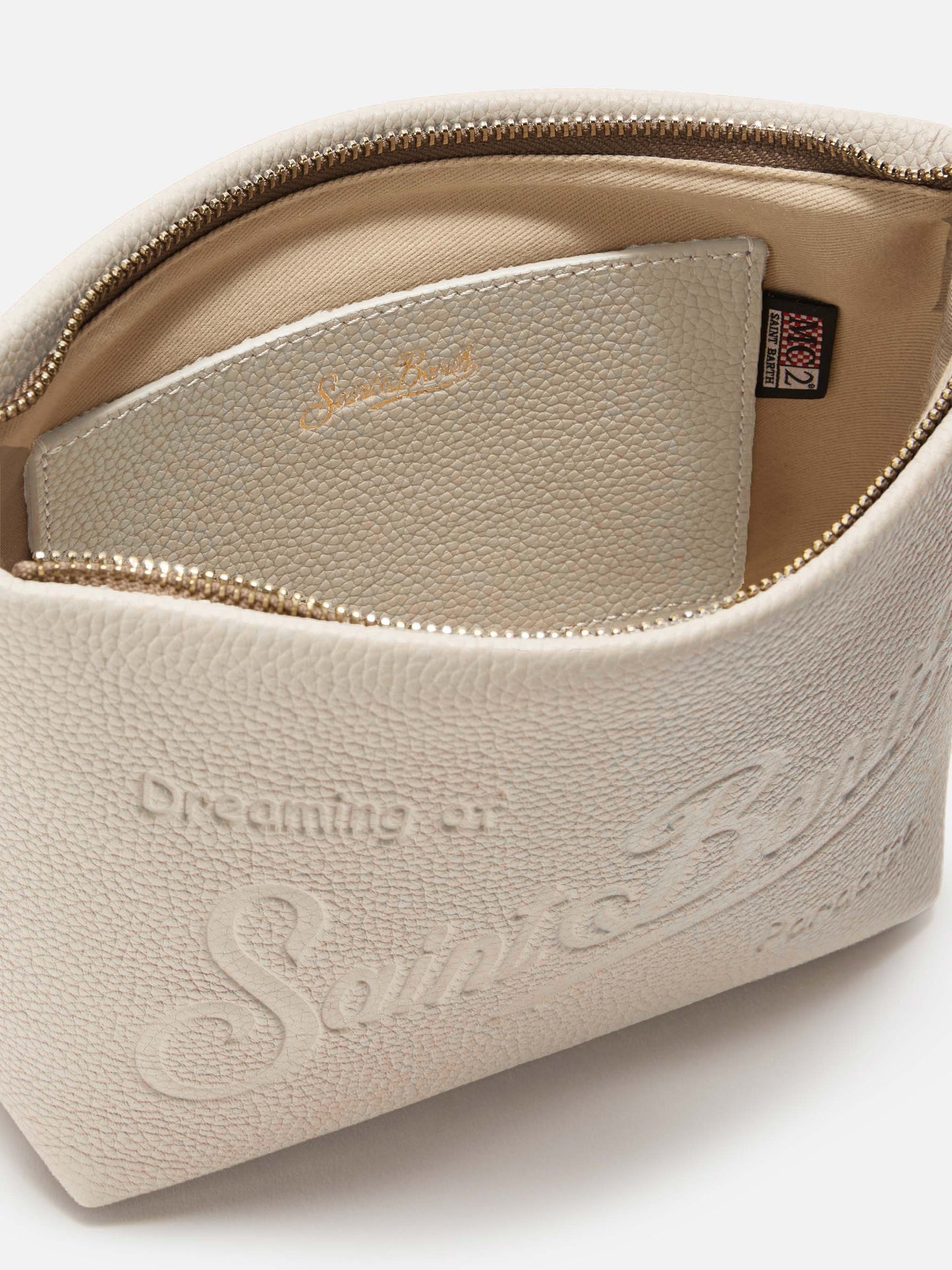 Aline Schultertasche aus gehämmertem Leder, weiß