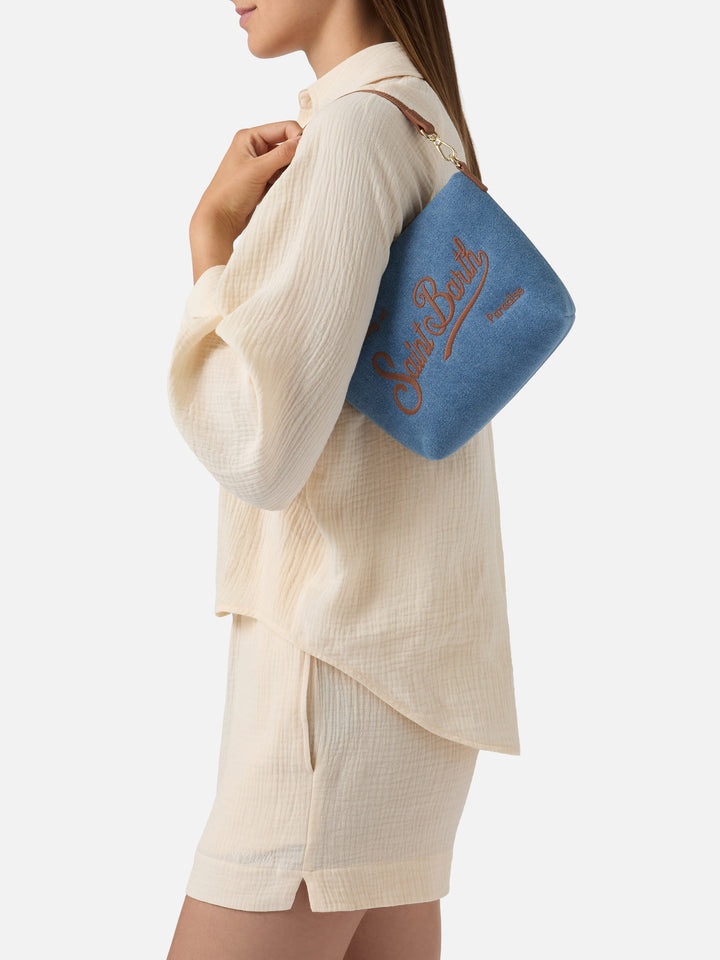 Borsa Aline in denim con dettagli in pelle