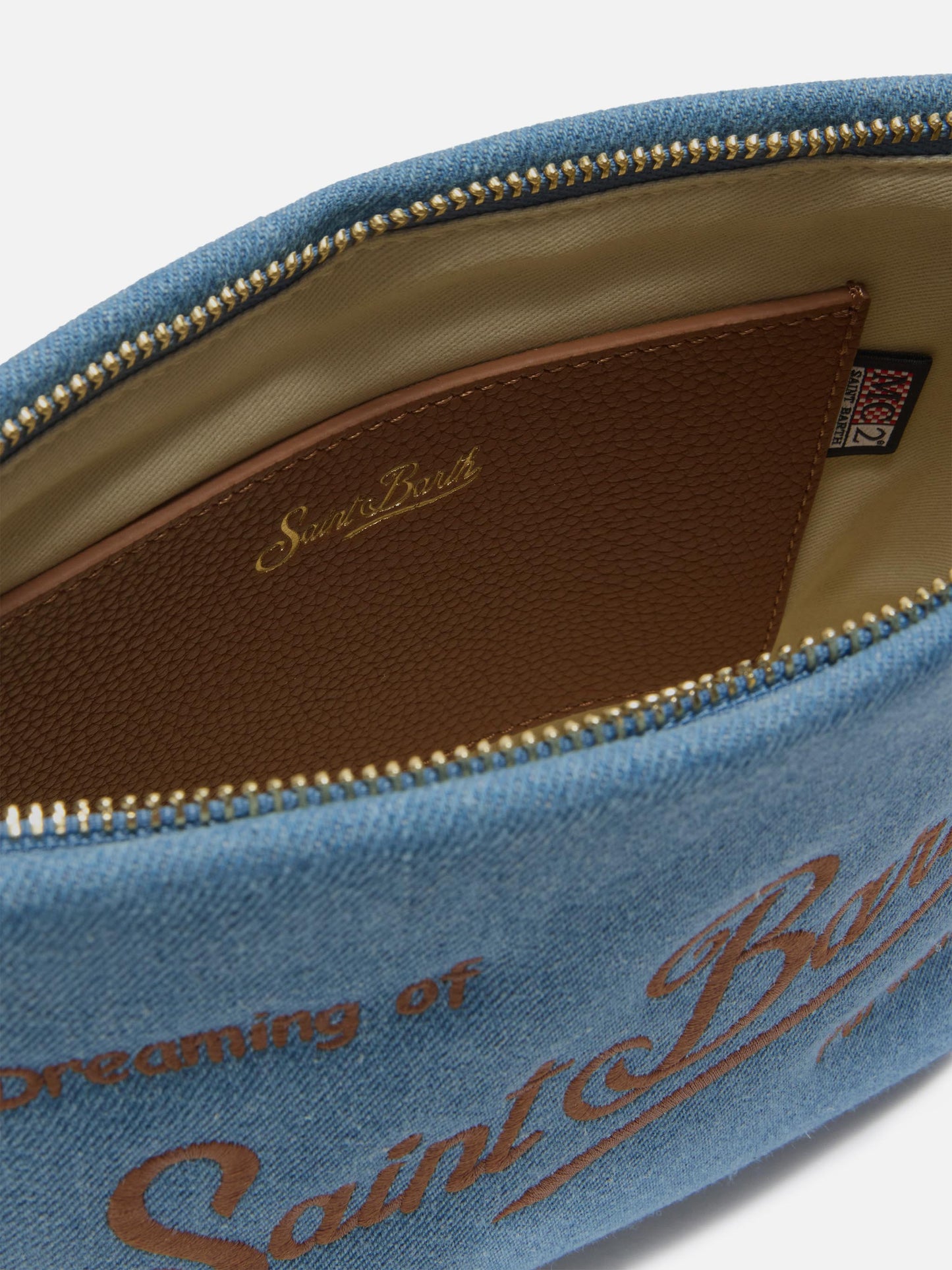 Borsa Aline in denim con dettagli in pelle