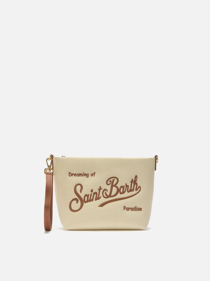 Borsa Aline in canvas con dettagli in pelle