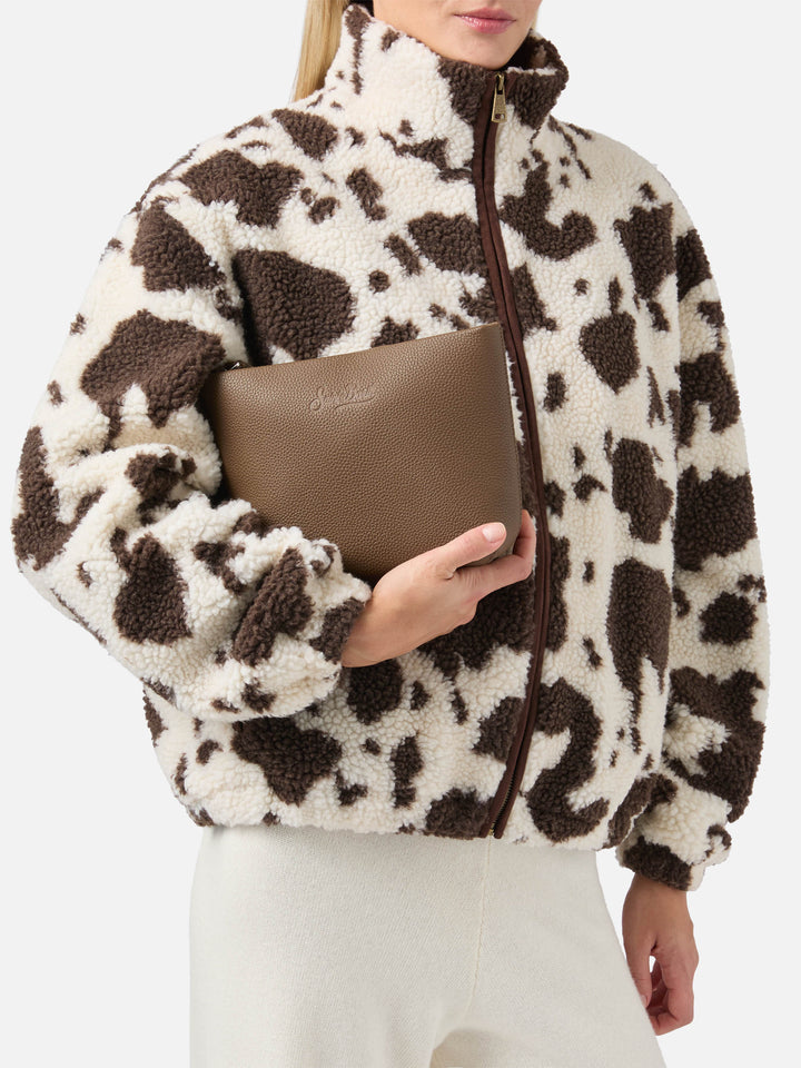 Pochette Aline Pouch in pelle marrone