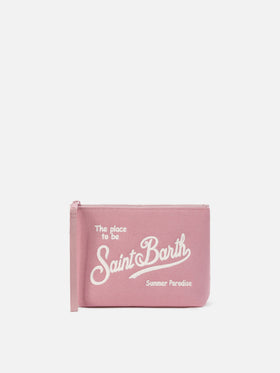 Aline pink canvas pouch