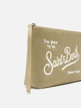Aline Pochette in canvas marrone
