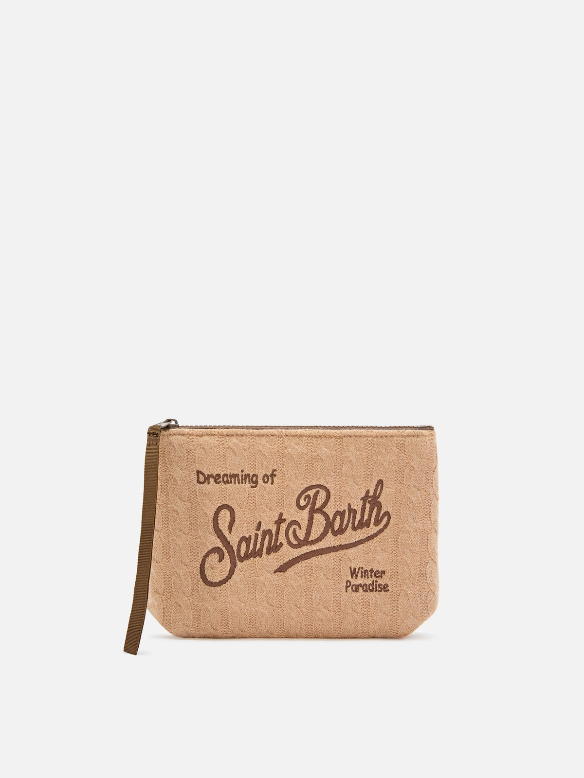 Tricot gris Aline pochette con bordado del logo 