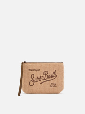 Tricot gris Aline pochette con bordado del logo 