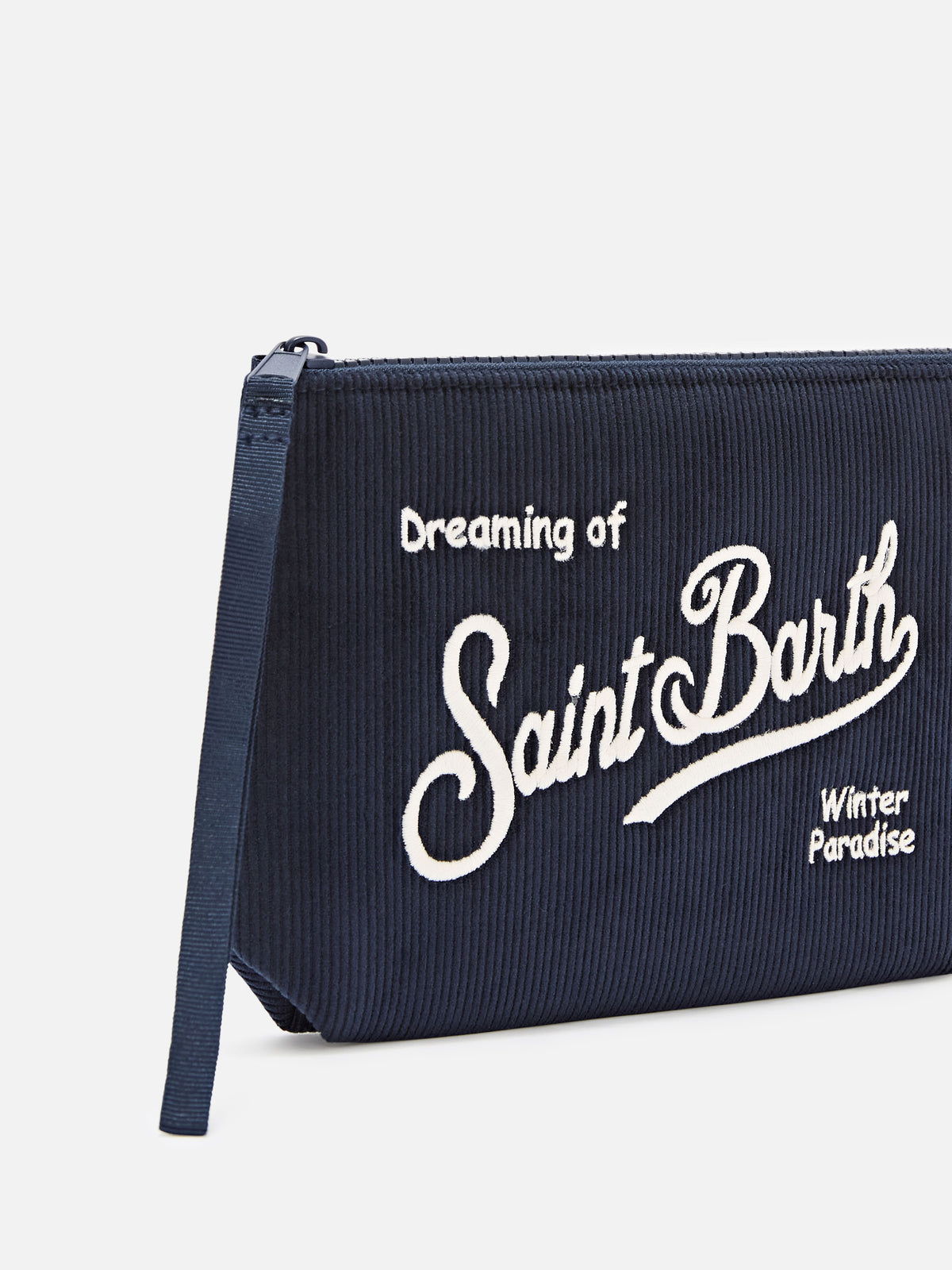 Pana blue Aline azul marino pochette con bordado del logo 