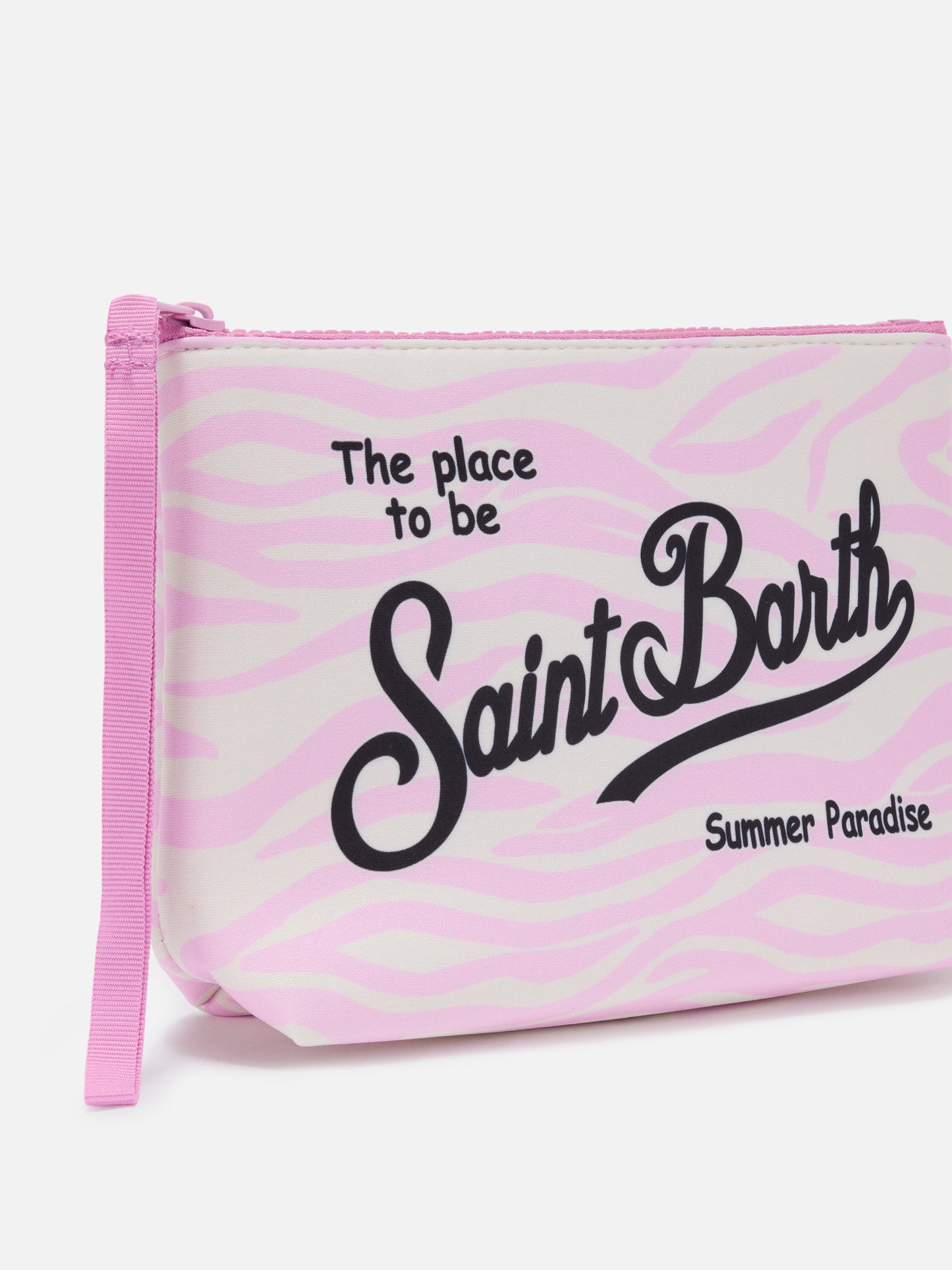 Pochette Aline in scuba con stampa zebrata rosa