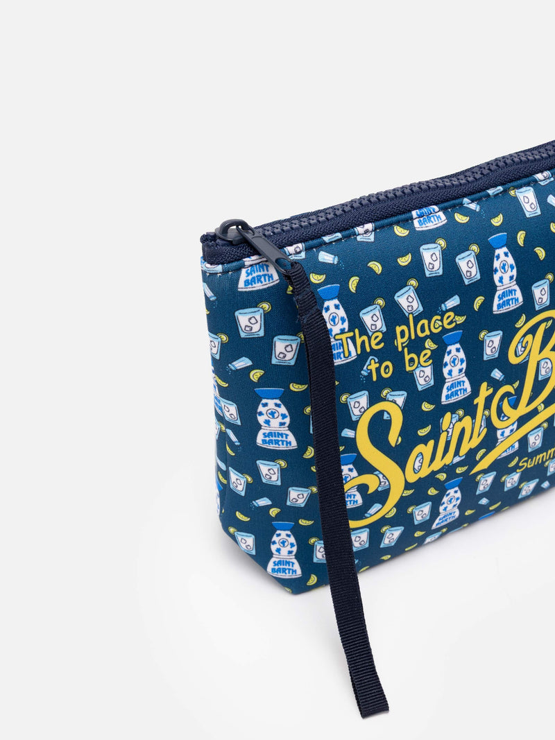 Aline scuba pochette with spirits  print