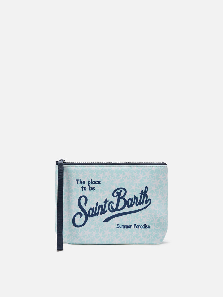 Aline scuba light blue pouch with starfish print