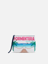 Aline scuba pochette with Formentera postcard print