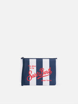 Blue striped scuba pochette Aline