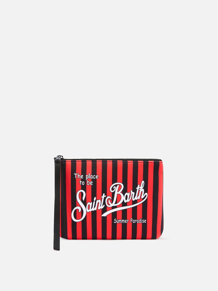 Schwarzer Aline Scuba-pouch mit AC Milan-Streifenprint | AC MILAN SPECIAL EDITION 