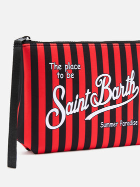 Schwarzer Aline Scuba-pouch mit AC Milan-Streifenprint | AC MILAN SPECIAL EDITION 