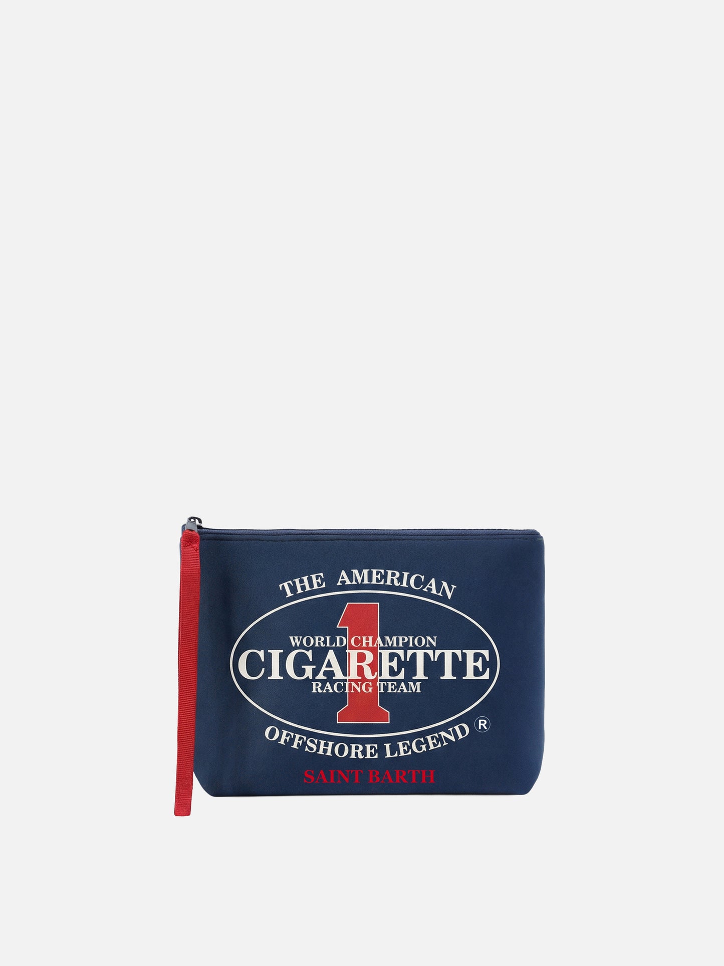 Pochette Aline in scuba blu con ricamo Cigarette Racing Team | Special Edition