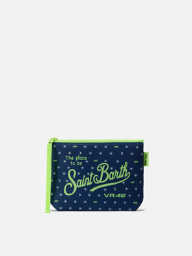 Pochette Aline in scuba blu con stampa VR46 Limited Edition | VR46 SPECIAL EDITION