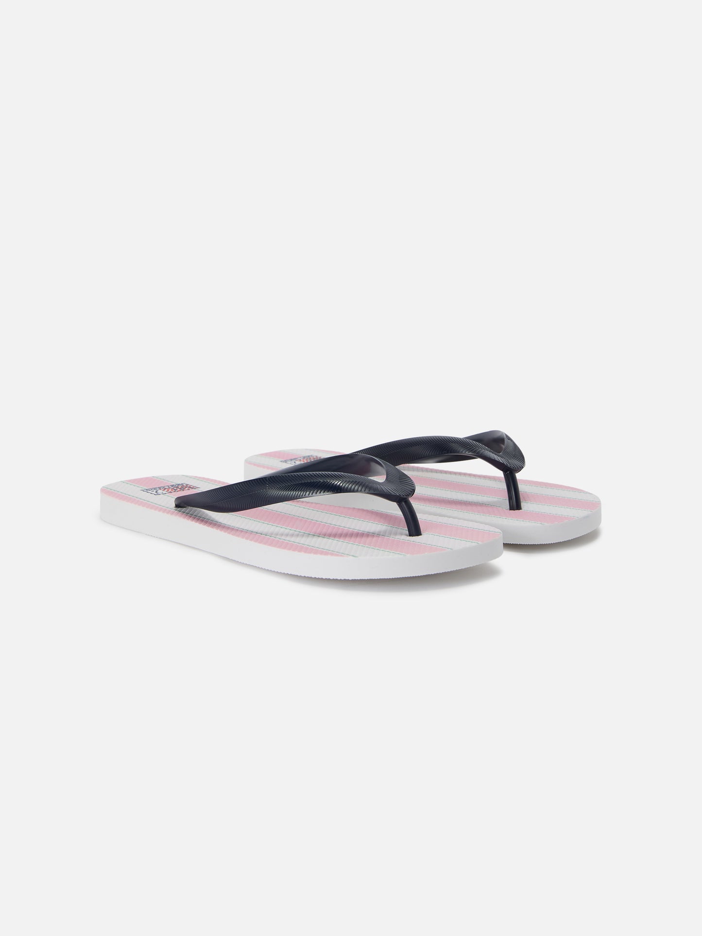 Infradito Alma slip-on in gomma con stampa a righe rosa e bianche