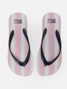 Infradito Alma slip-on in gomma con stampa a righe rosa e bianche