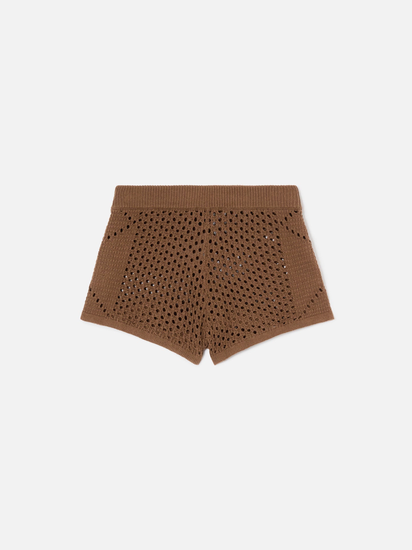 Shorts Almyra in crochet marrone