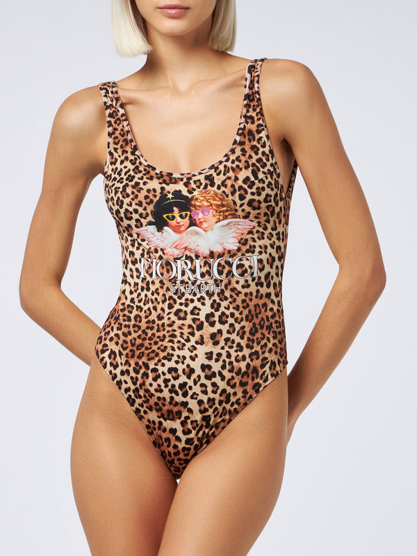 Woman scoopback print one-piece swimsuit Althea | FIORUCCI SPECIAL EDITION