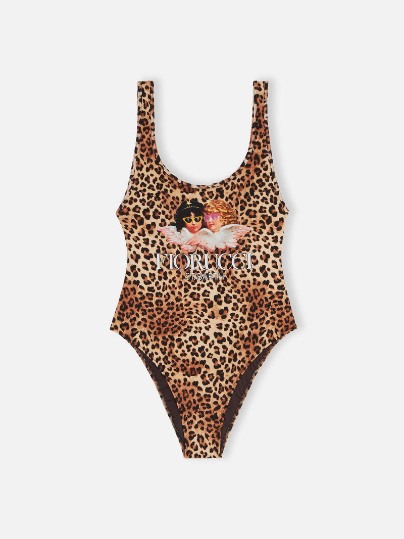 Woman scoopback print one-piece swimsuit Althea | FIORUCCI SPECIAL EDITION