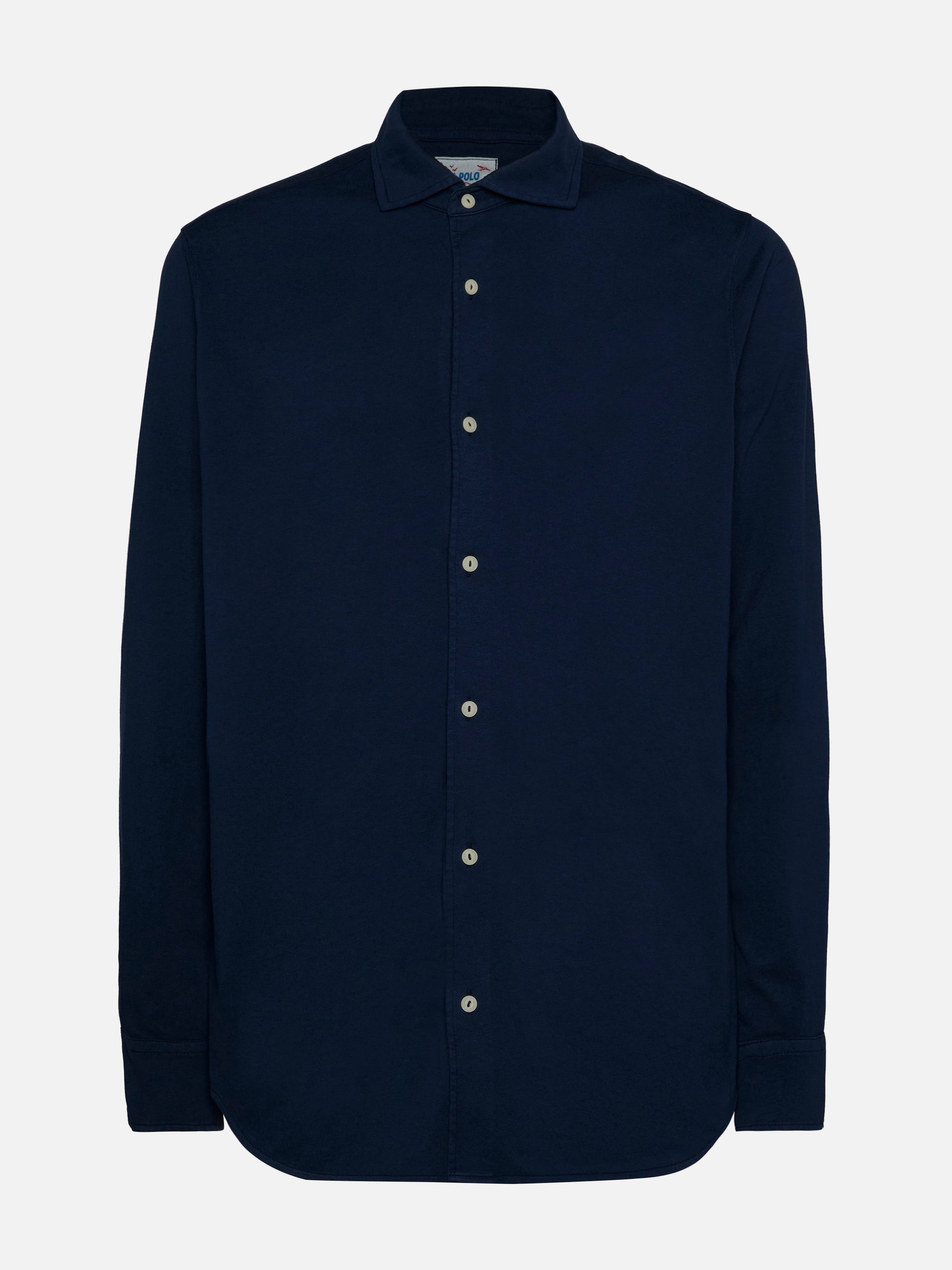 Amalfi navy blue jersey piquet shirt - MC2 Saint Barth