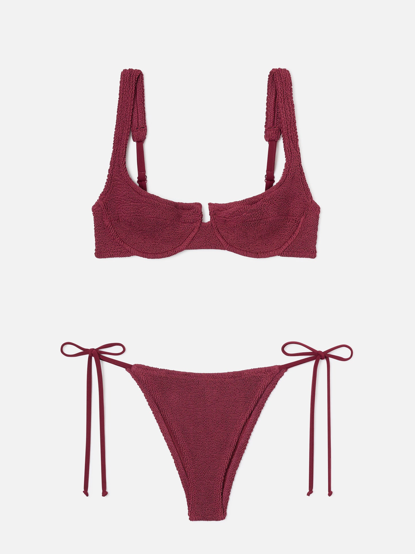 Amira Marielle crinkle burgundy bikini