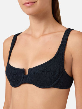 Bikini noir en tissu crinkle Amira Elise 