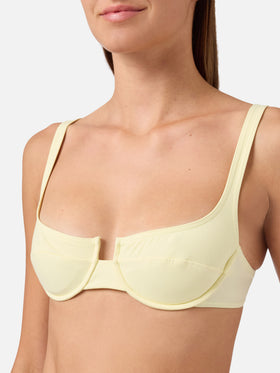 Amira Naomi buttergelber Balconette-Bikini in Uni-Farbe 