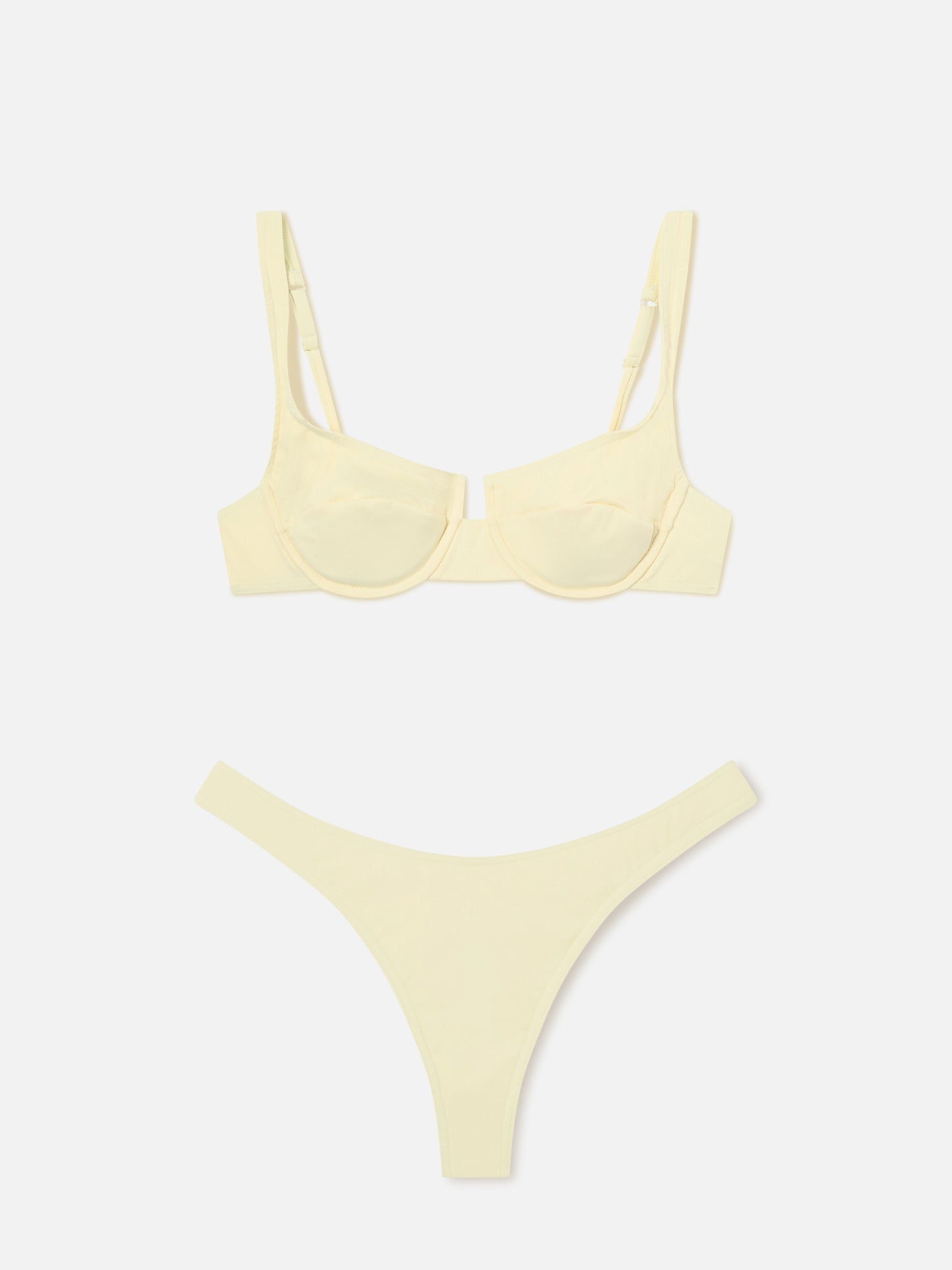 Amira Naomi buttergelber Balconette-Bikini in Uni-Farbe 