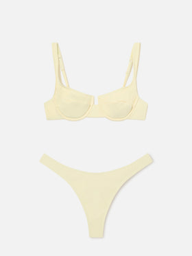 Amira Naomi buttergelber Balconette-Bikini in Uni-Farbe 