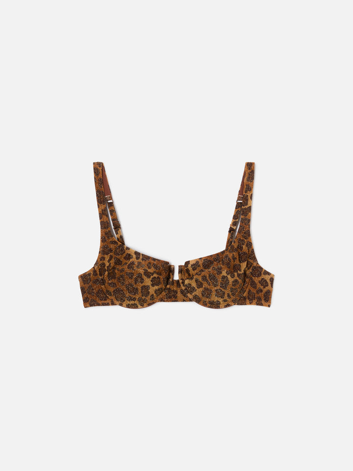 Top bikini Amira balconette con stampa animalier