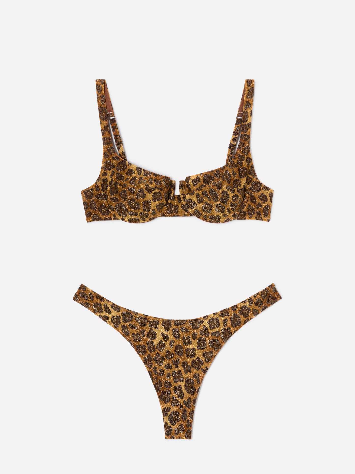 Bikini Amira Naomi in tessuto lurex con stampa animalier