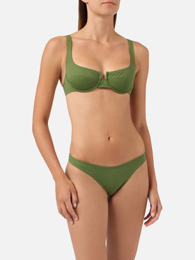 Amira Naomi Balconette-Bikini in Military Green in Unifarbe 