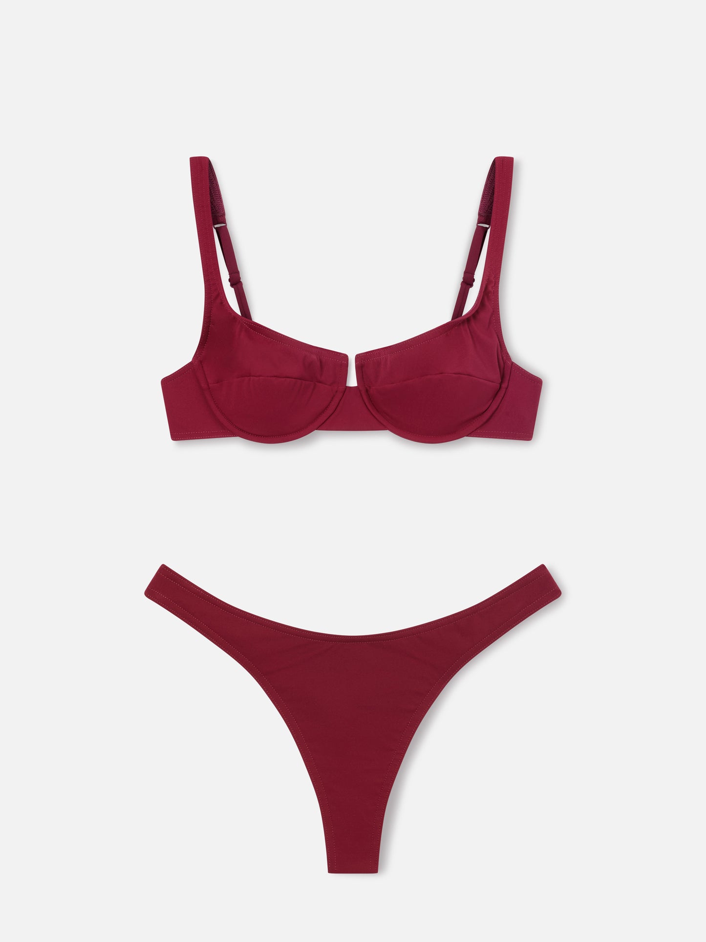 Amira Naomi Balconette-Bikini in Bordeaux in Uni-Farbe 