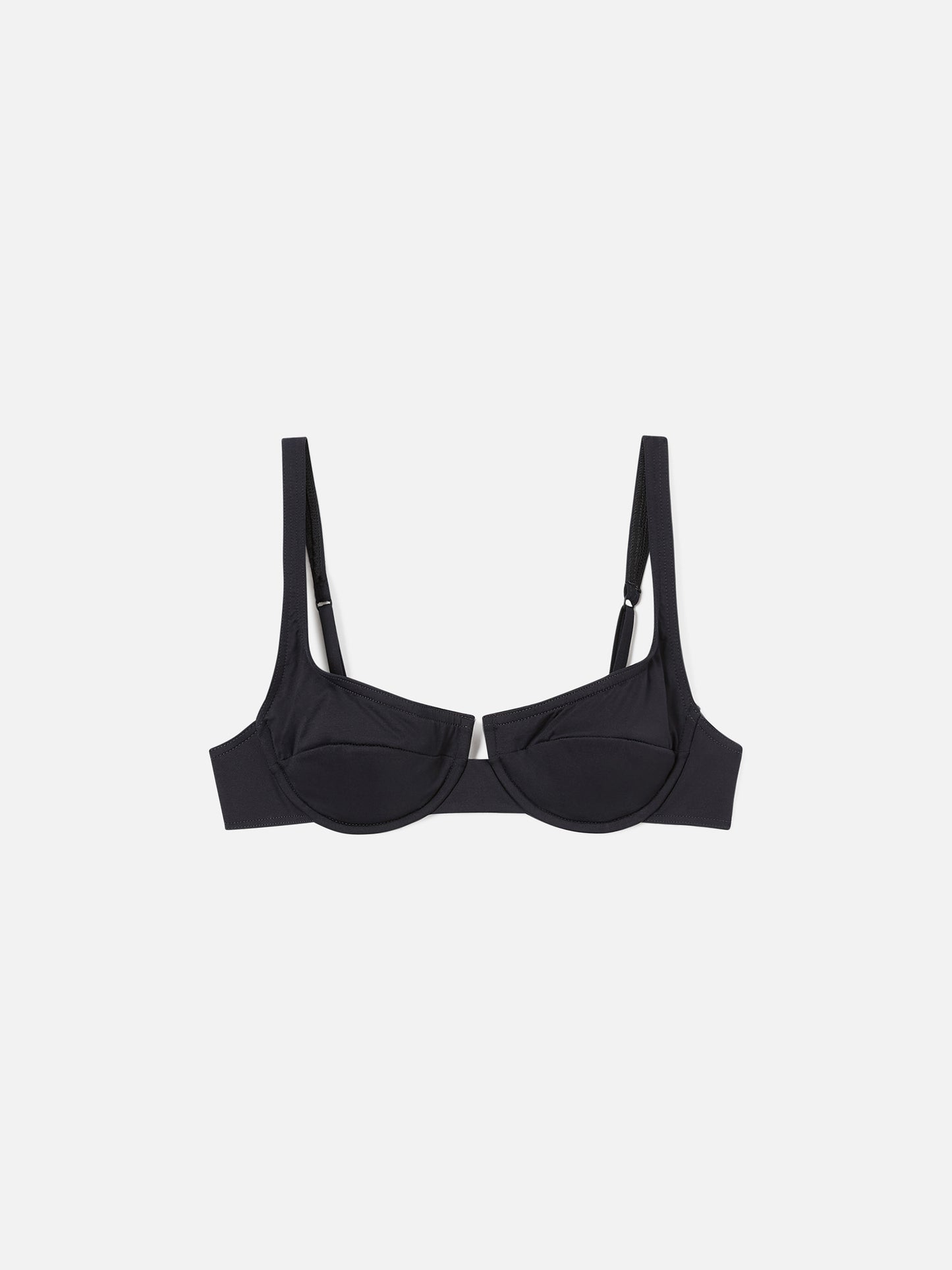 Haut de bikini balconette Amira en noir uni 