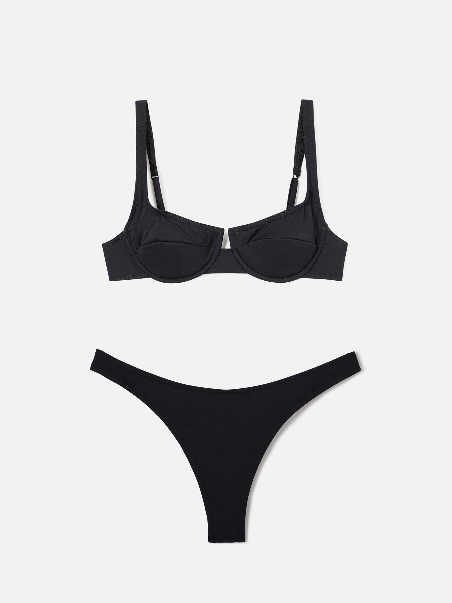 Bikini Amira Naomi balconette nero tinta unita