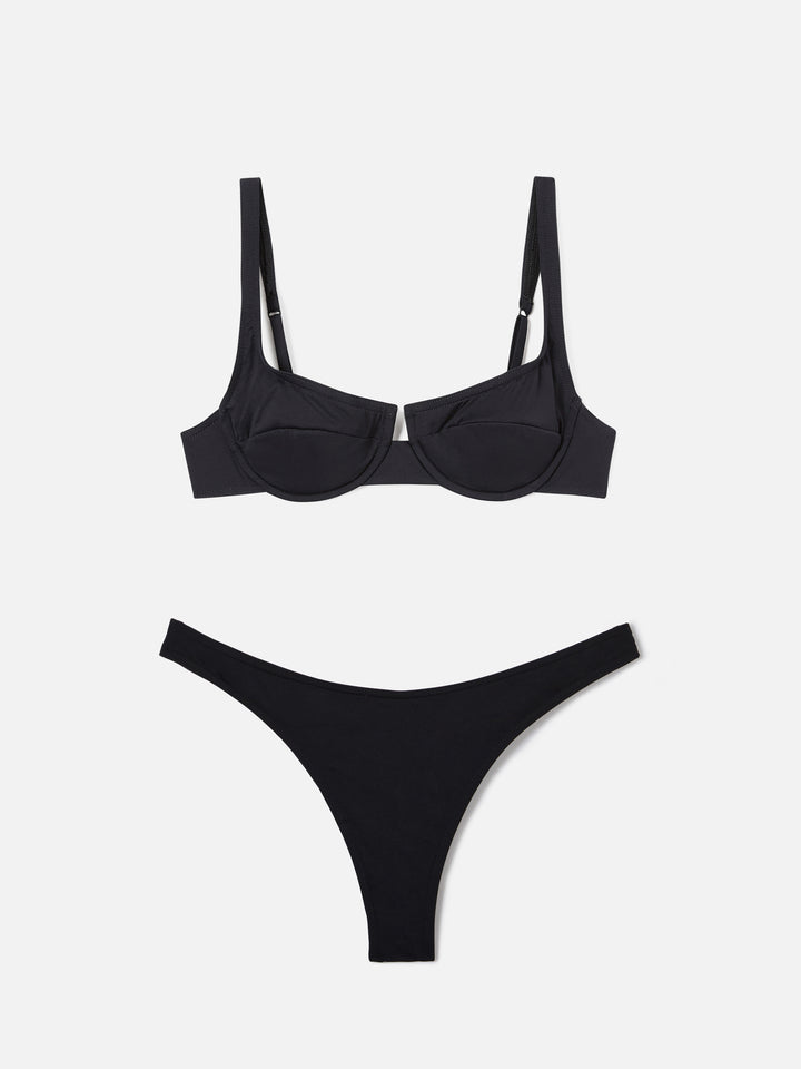 Bikini Amira Naomi balconette nero tinta unita