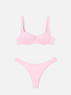 Amira Naomi light pink balconette bikini in solid color
