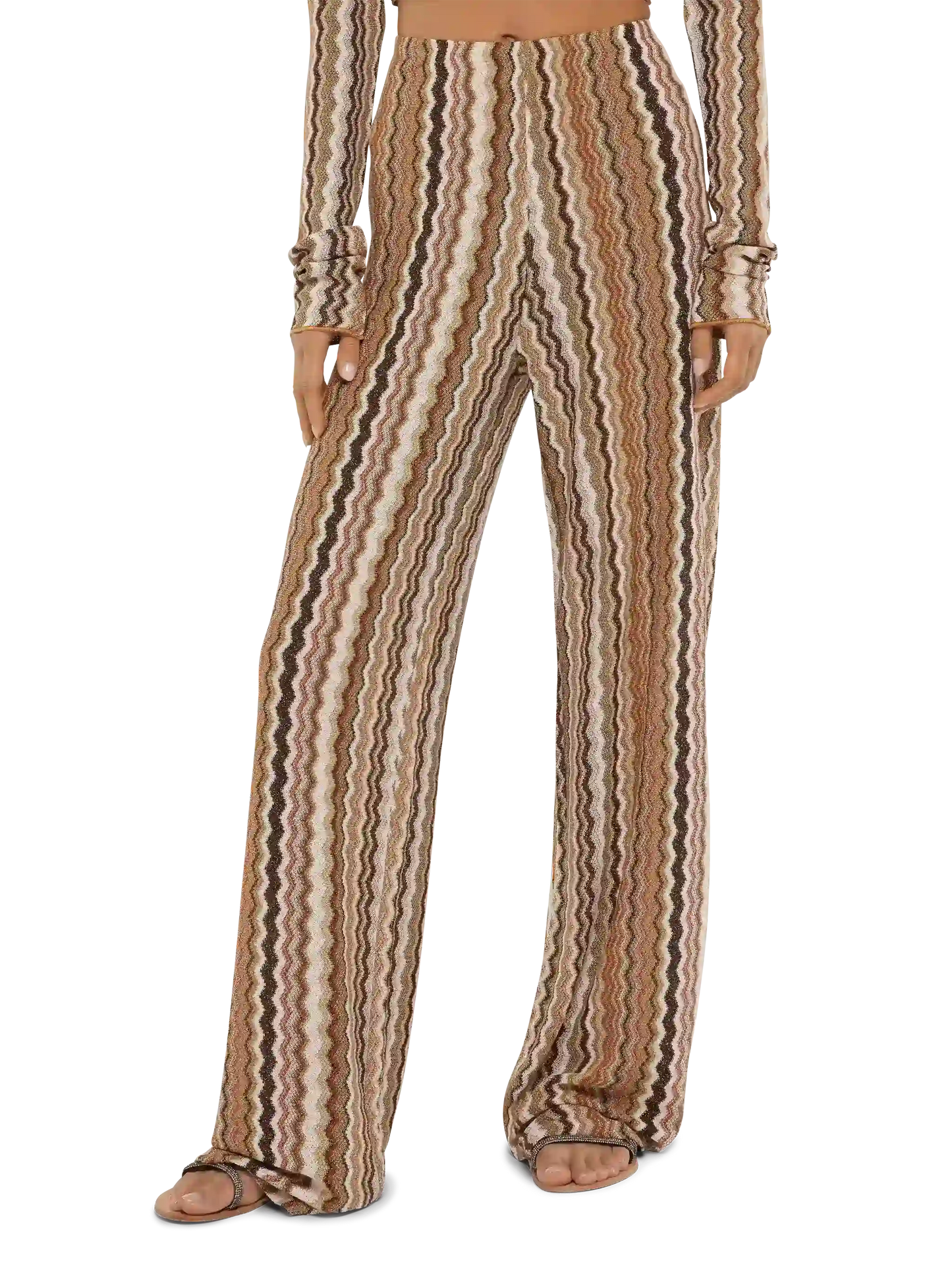 Amalia wide-leg trousers in raschel knit - MC2 Saint Barth