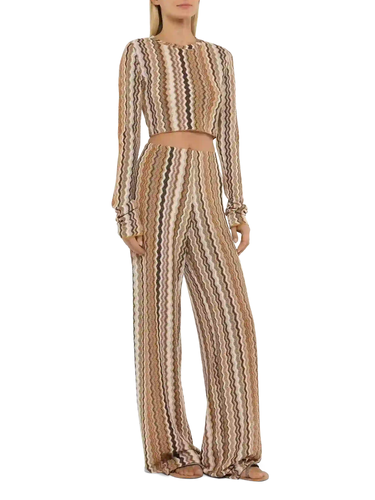 Amalia wide-leg trousers in raschel knit - MC2 Saint Barth