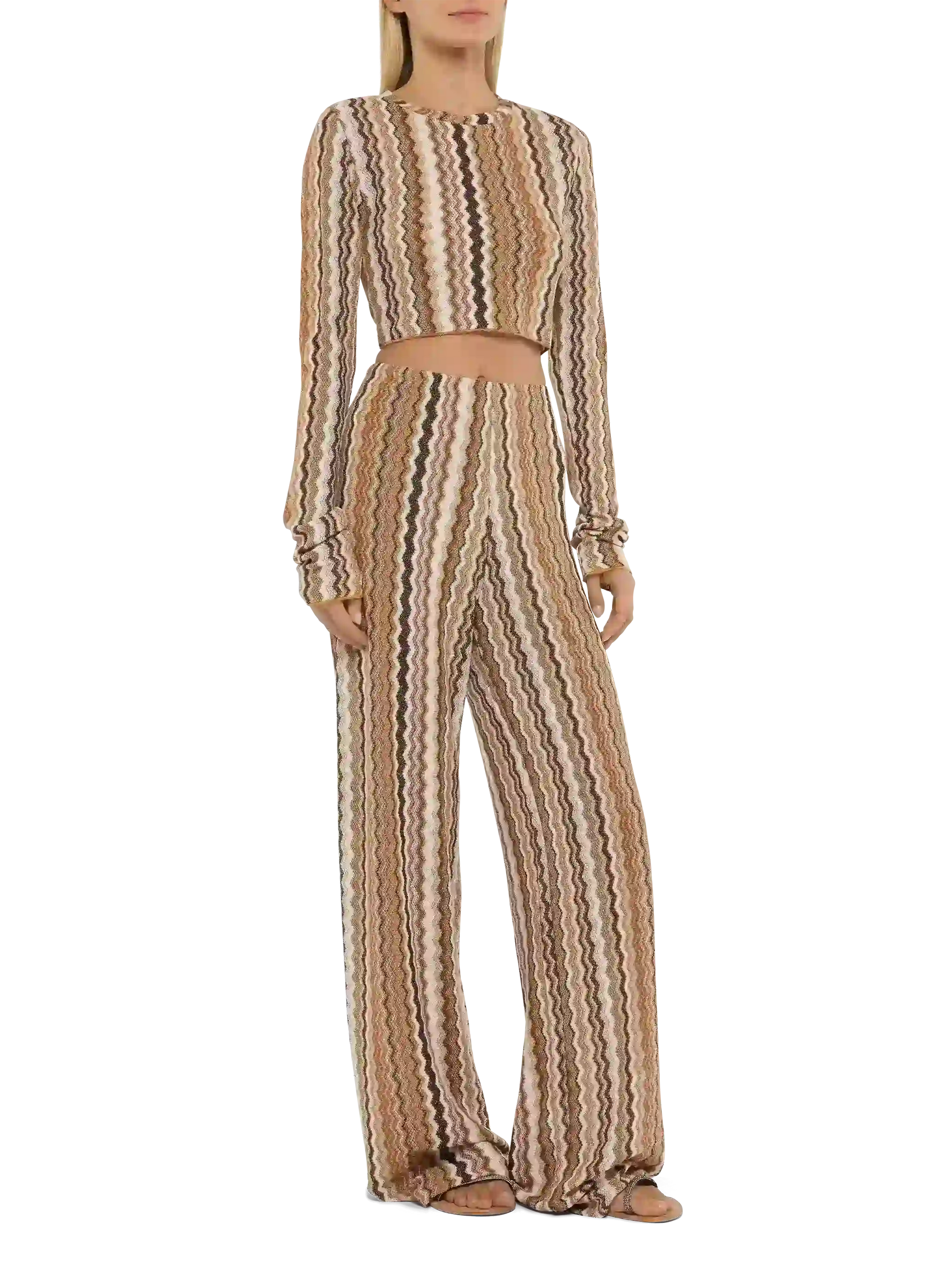 Amalia wide-leg trousers in raschel knit - MC2 Saint Barth