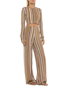 Amalia wide-leg trousers in raschel knit - MC2 Saint Barth