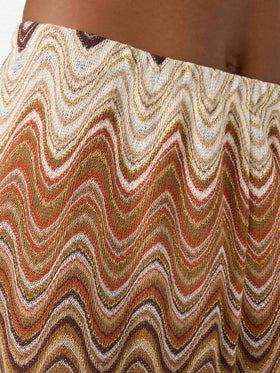 Pantalone lungo Amalia in raschel degradé marrone