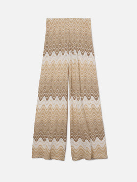 Pantalone lungo Amalia in raschel degradé beige
